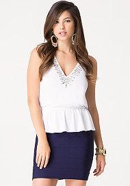 Bebe Embellished Halter Top