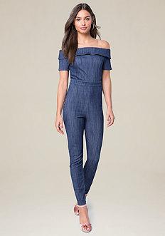 Bebe Sam Off Shoulder Jumpsuit