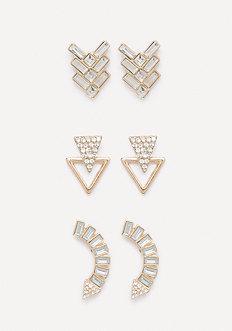 Bebe Geo Gem Earring Set