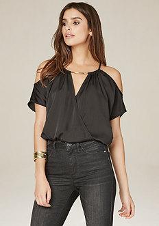 Bebe Kimmie Cold Shoulder Top