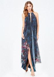 Bebe Print Double Layer Dress
