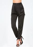 Bebe Petite Satin Cargo Pants