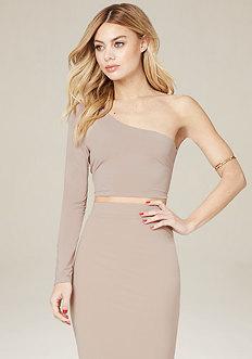Bebe Single Shoulder Crop Top