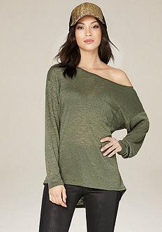 Bebe Slub Knit Pocket Top