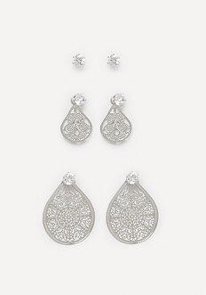 Bebe Stud & Filigree Earring Set