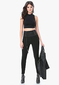 Bebe Corded High Rise Leggings