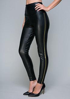 Bebe Metallic Stripe Leggings