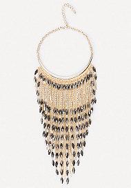 Bebe Bead & Snake Chain Necklace