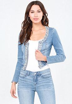 Bebe Bling Detail Denim Jacket
