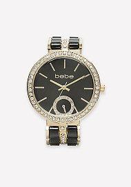 Bebe Crystal & Enamel Watch