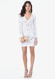 Bebe Geo Embellished Dress