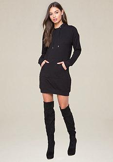 Bebe Applique Logo Hoodie Dress