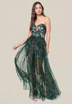 Bebe Organza Maxi Skirt Dress