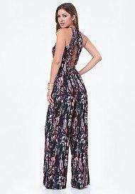 Bebe Print Wide Leg Jumpsuit