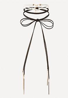 Bebe Faux Suede Choker Set