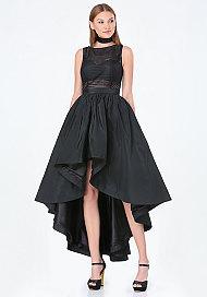 Bebe Petite Geo Mesh Hi-lo Dress