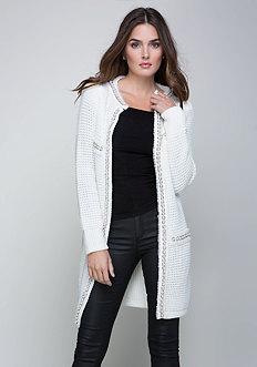 Bebe Faux Pearl Cardigan