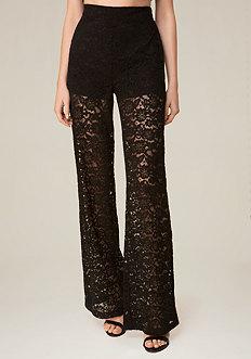 Bebe Lace Wide Leg Pants