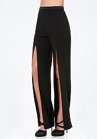 Bebe Petite Slit Flared Pants