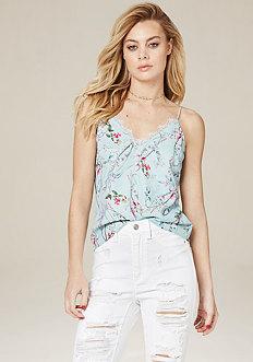 Bebe Print Crisscross Cami
