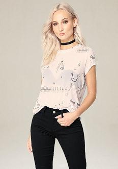 Bebe Mesh Graphic Tee