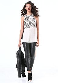 Bebe Embellished Open Side Tunic