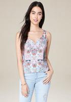 Bebe Print D-ring Strappy Tank