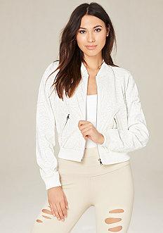 Bebe Cut Floral Bomber Jacket