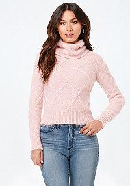 Bebe Turtleneck Cable Sweater