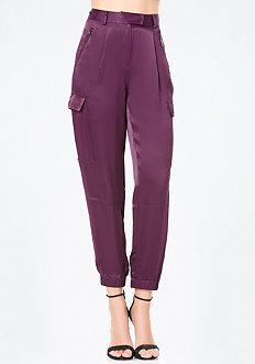 Bebe Paragon Satin Cargo Pants