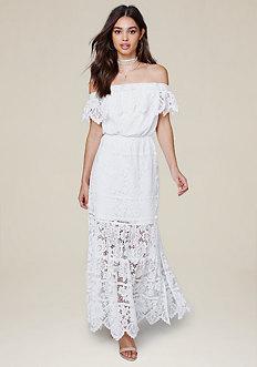 Bebe Britt Lace Maxi Dress