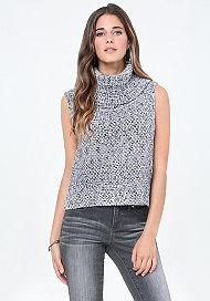 Bebe Cowl Neck Back Wrap Sweater
