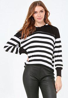 Bebe Striped Hoodie Top