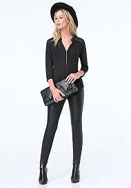 Bebe Alexa Front Zip Top