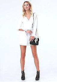 Bebe Open Sleeve Surplice Romper