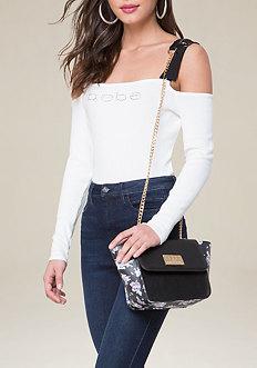 Bebe Winter Rose Crossbody Bag