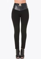 Bebe Petite Belted Yoke Leggings