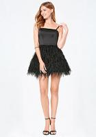 Bebe Feather Fit & Flare Dress