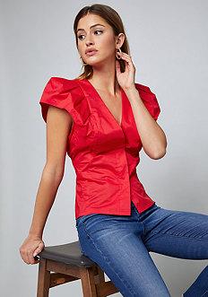 Bebe Piper Poplin Top