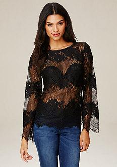Bebe Placed Lace Top
