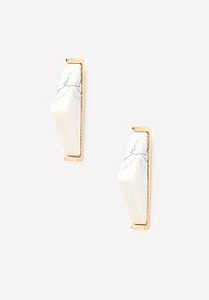 Bebe Marbled Geo Stone Earrings
