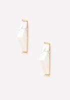 Bebe Marbled Geo Stone Earrings