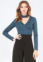 Bebe Lace Up Neck Top