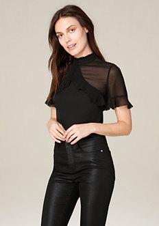 Bebe Fabric Blocked Top