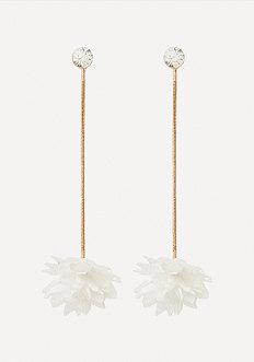 Bebe Fabric Flower Drop Earrings