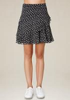 Bebe Print Ruffled A-line Skirt