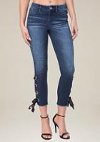 Bebe Lace Up Heartbreaker Jeans