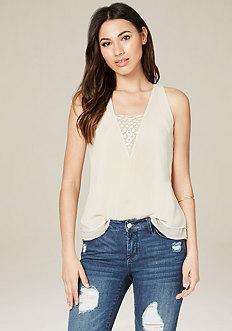 Bebe Embroidered V-neck Top