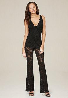 Bebe Petite Jenny Lace Jumpsuit