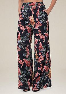 Bebe Print Wide Leg Pants